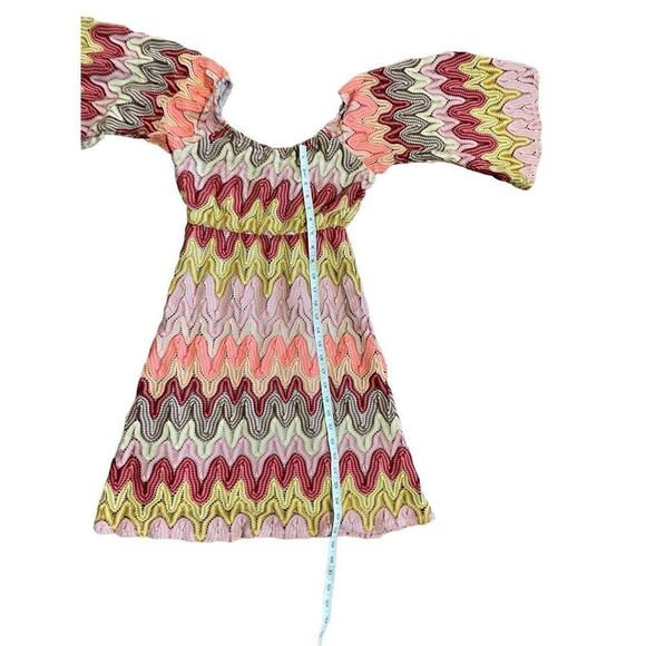 Judith March multicolor textured bell sleeve dress hippie boho sz S - Picture 9 of 11